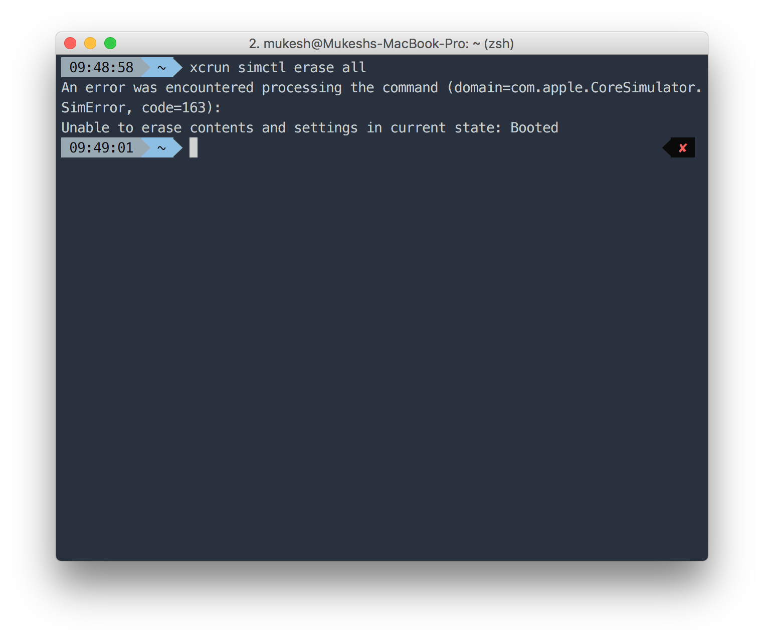 xcrun simctl erase all